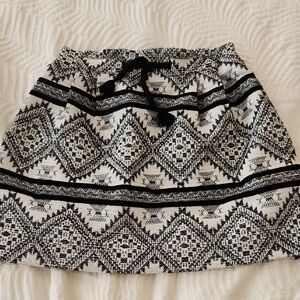 Zara Black and White Geometric Kids Skirt